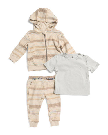 Infant Boys 3pc T-Shirt Hoodie And Joggers Set | Polyester/Cotton | Marshalls