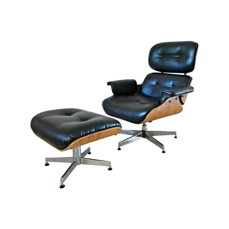 Reupholstered Mid-Century Eames Style Lounge Chair | Chairish