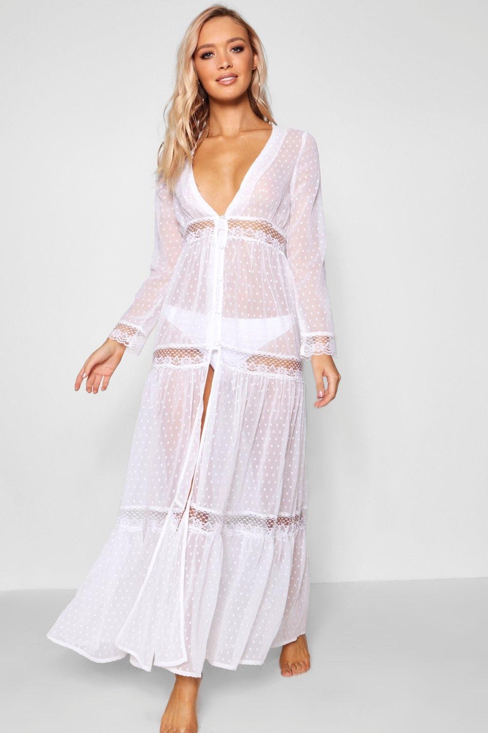 Robe de plage en dentelle bohème | Boohoo.com (FR)