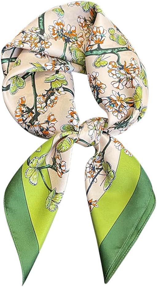 100% Pure Mulberry Silk Scarfs 27"x27" Square Scarf Women Neckerchief Headscarf hair scarf bandan... | Amazon (US)