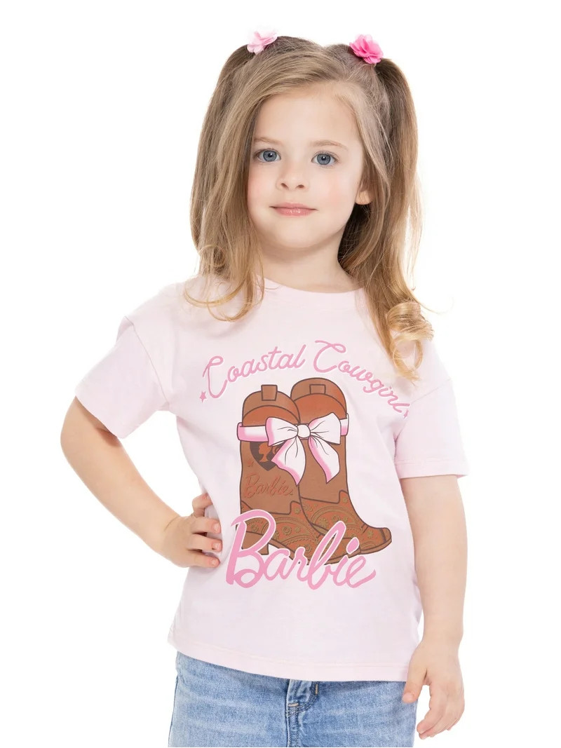 Barbie Toddler Short Sleeve Crewneck Tee, Sizes 12M-5T | Walmart (US)