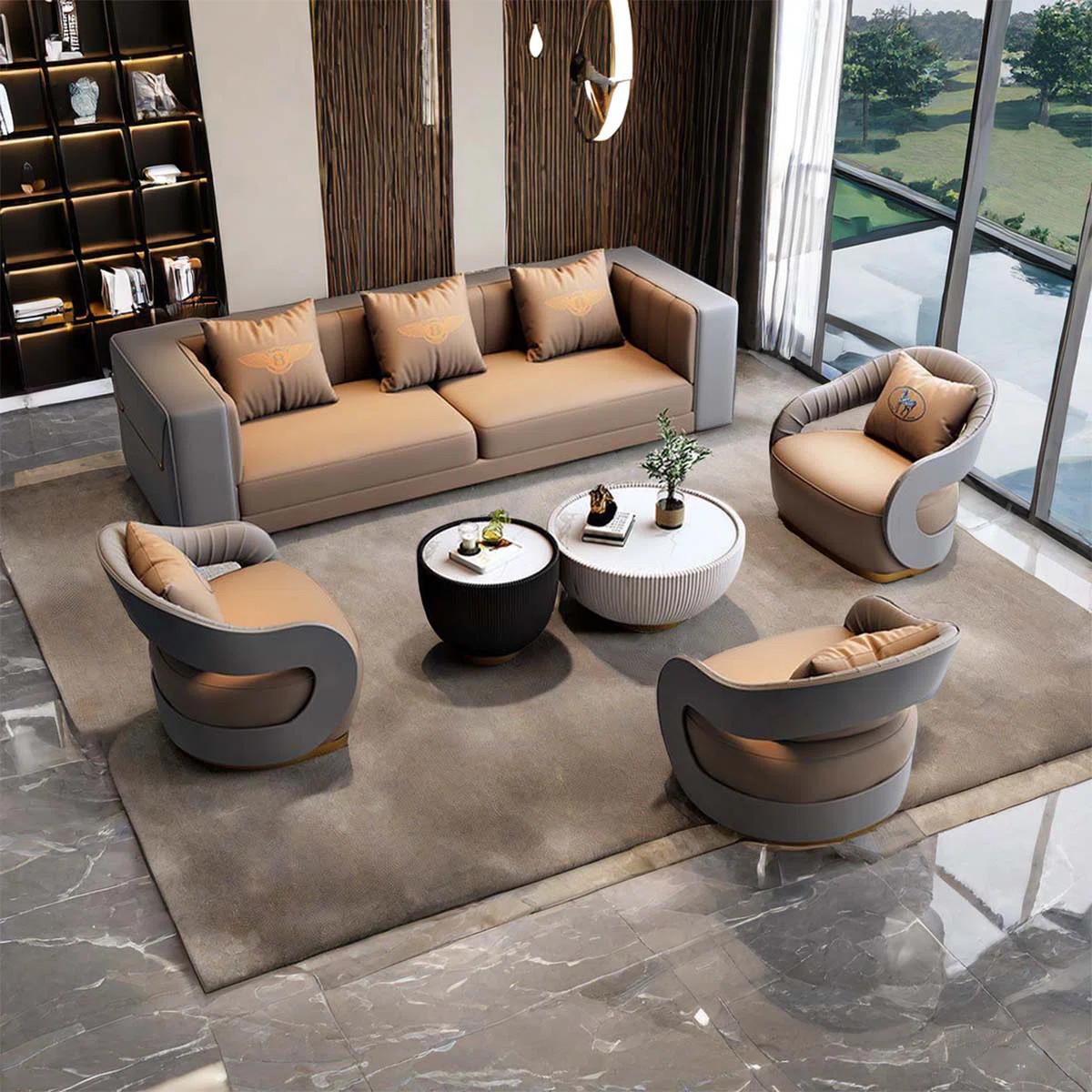 Leshawna 6 - Piece Faux Leather Living Room Set | Wayfair North America