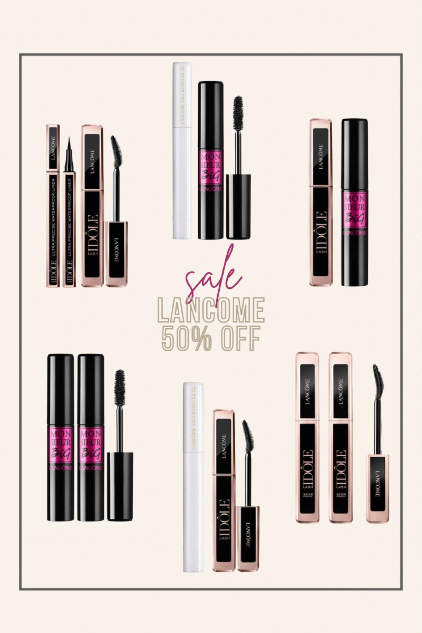 50% off Lancôme Mascara Bundles 
Such a steal!!!
10/10 recommend the Idole, Big and Liner!

@lancomeofficial #lancomepartner #liketkit @shop.LTK 

#LTKsalealert #LTKbeauty #LTKSale