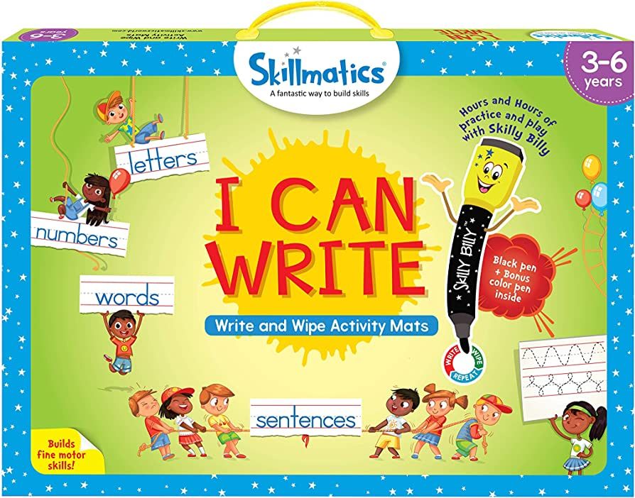 Skillmatics Educational Game - I Can Write, Reusable Activity Mats with 2 Dry Erase Markers, Gift... | Amazon (US)