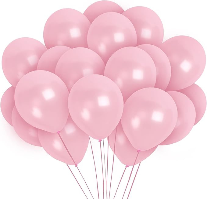 Treasures Gifted Light Pink Balloons - Pearlized Metallic Pink Balloons - Blush Baby Pink Balloon... | Amazon (US)