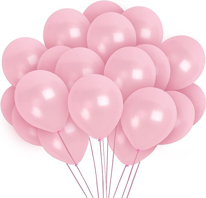 Treasures Gifted Light Pink Balloons - Pearlized Metallic Pink Balloons - Blush Baby Pink Balloon... | Amazon (US)