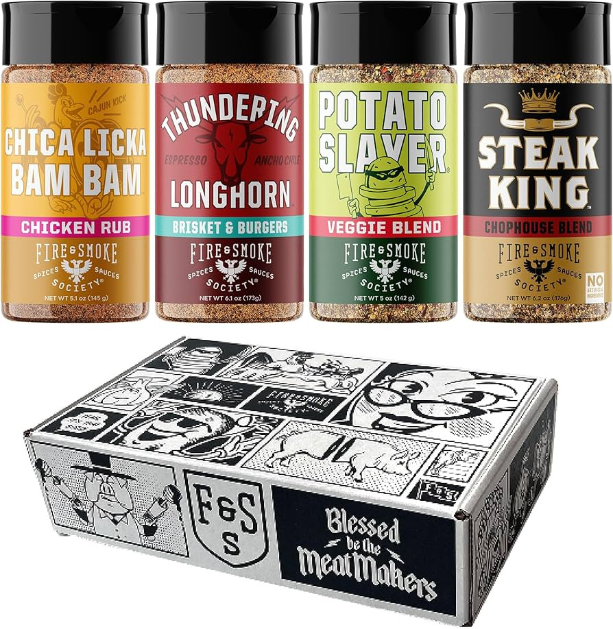 Fire & Smoke Society Meat & Potatoes Seasoning Variety Pack | BBQ Rubs, Gifts for Men, Father's D... | Amazon (US)