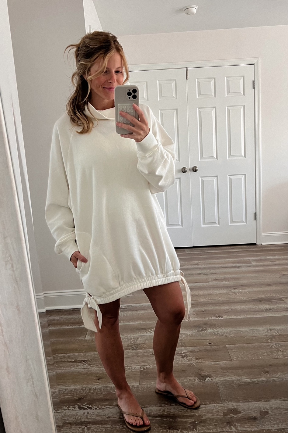 The perfect sweatshirt dress for the summer to fall transition! Or create the perfect fall outfit by pairing it with leggings and boots. On sale now for over $50 off! Sized up to a medium for an oversized look. 

#LTKSaleAlert #LTKFindsUnder100 #LTKFallSale
