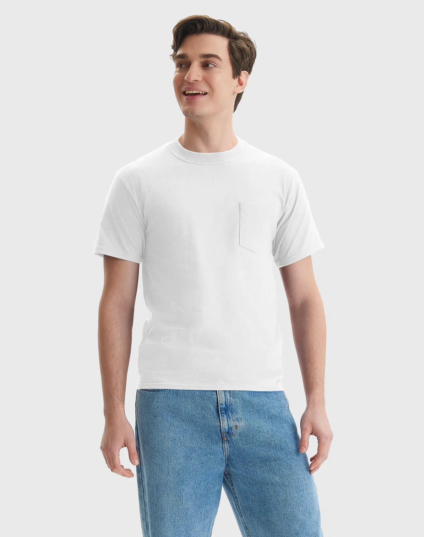 Hanes Beefy-T Unisex Cotton Pocket T-Shirt #O5190 | Hanes.com