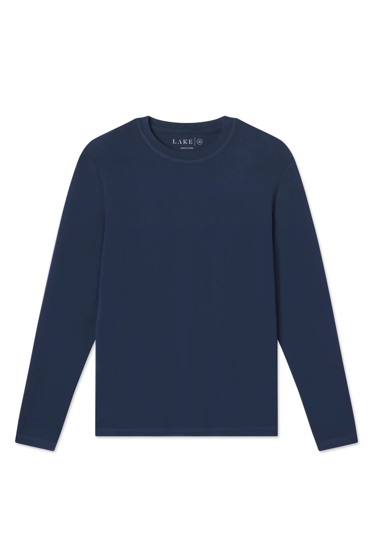 Men's Long Sleeve Bamboo Tee in Navy | Lake Pajamas
