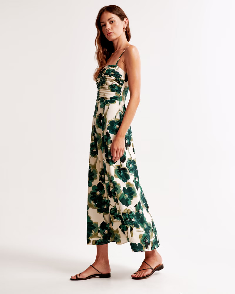 The A&F Emerson Crepe Midi Dress | Abercrombie & Fitch (US)