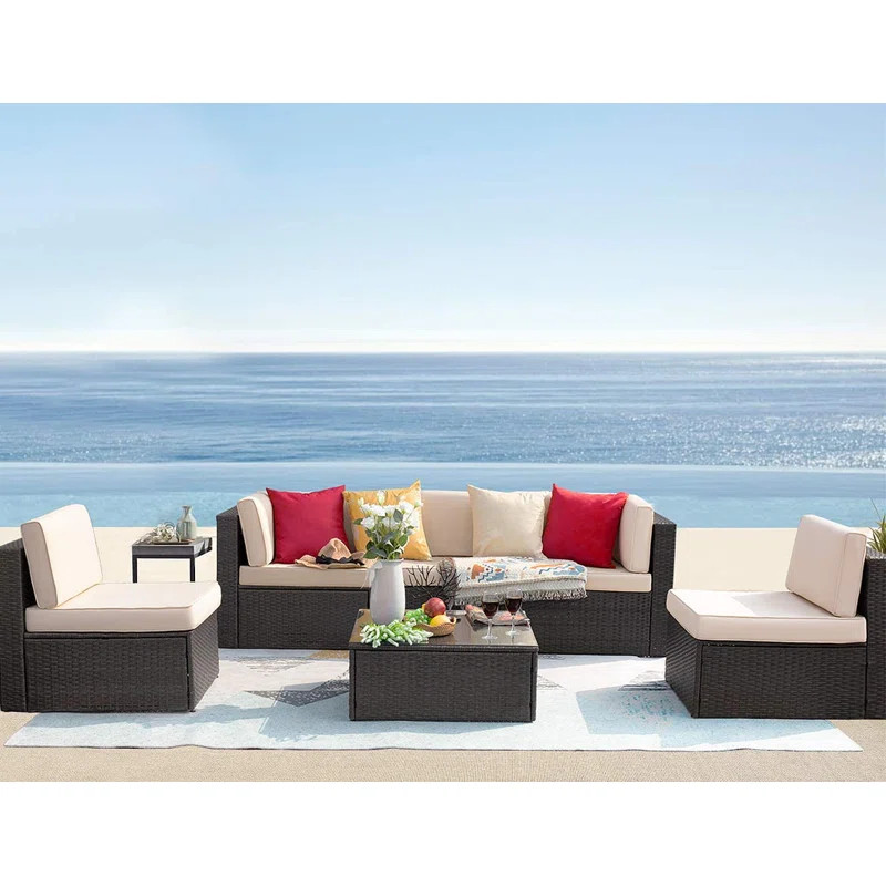 Bump 6 - Person Outdoor Seating Group with Cushions | Wayfair North America
