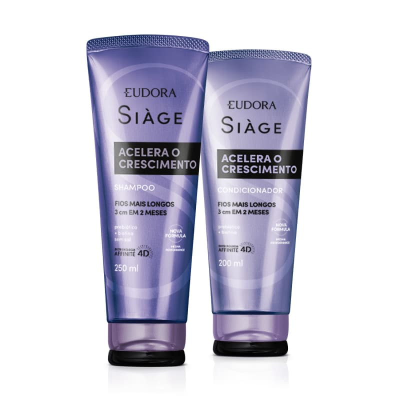Combo Siàge Acelera o Crescimento: Shampoo 250ml + Condicionador 200ml | Eudora | Eudora (BR)