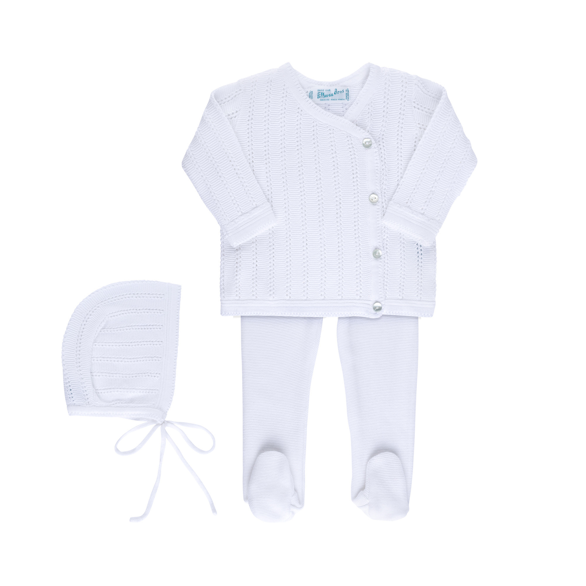 Pointelle Knit Wrap Set with Bonnet | Feltman Brothers