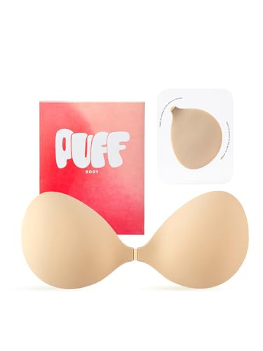 Invisible Strapless Sticky Bra Push up for Women, Adhesive Bra for Backless Dress, Silicone Cleavage Lift Nipple Covers(A Cup, Beige) | Amazon (US)