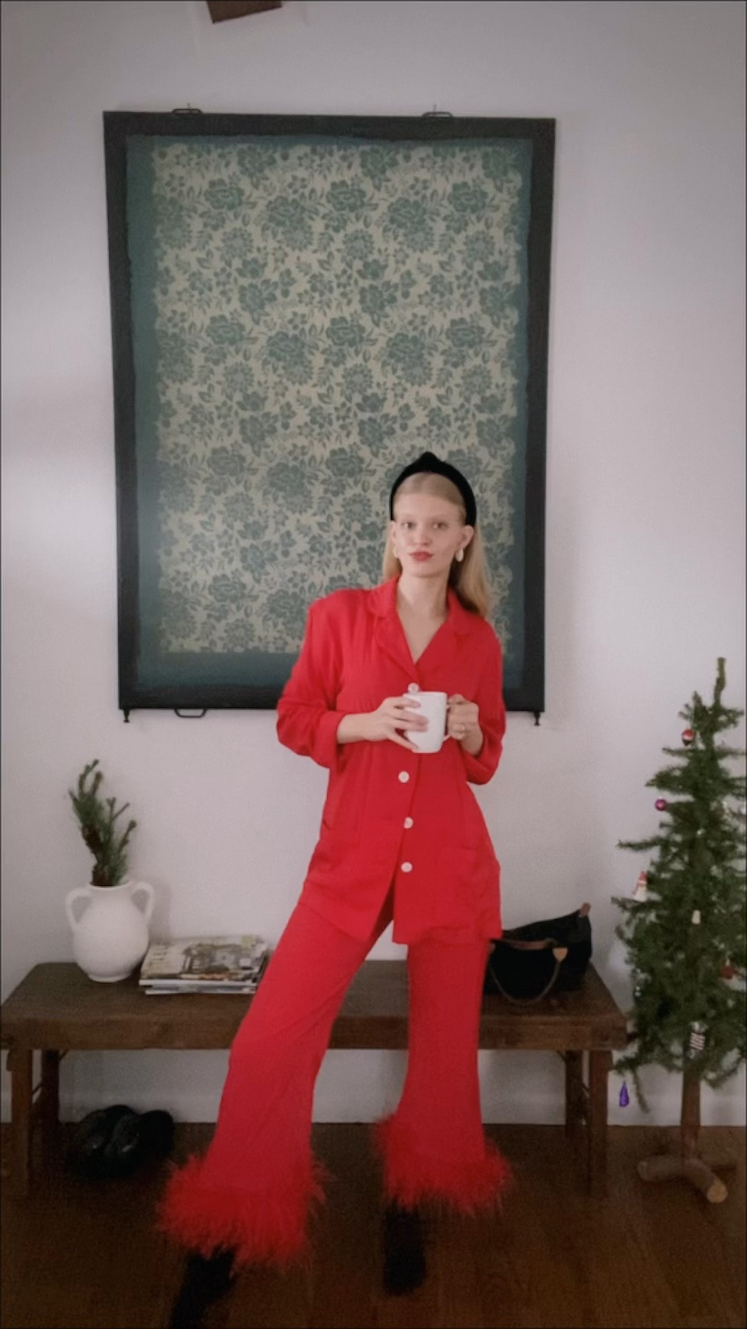 Festive yet glam holiday pajama look 

#LTKSeasonal #LTKFind #LTKfit