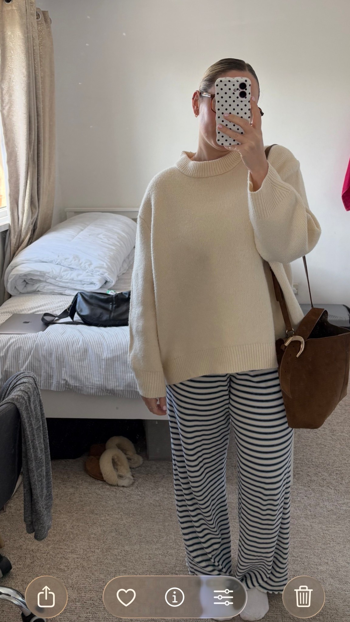 Saturday coffee outfit ☕️ these trousers are now only £8 and I’ve not taken them off, perfect spring alternative for jeans 🦋🩵💙🐬 

#LTKmidsize #LTKspring #LTKeurope