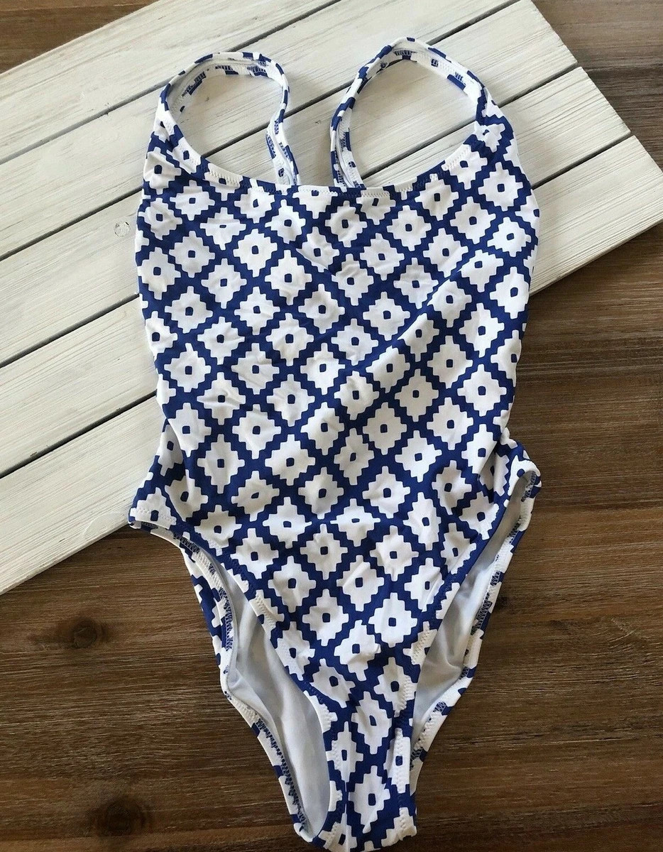 J. Crew Women's Plunging Scoopback One Piece Swimsuit in SZ Blockprints | eBay US