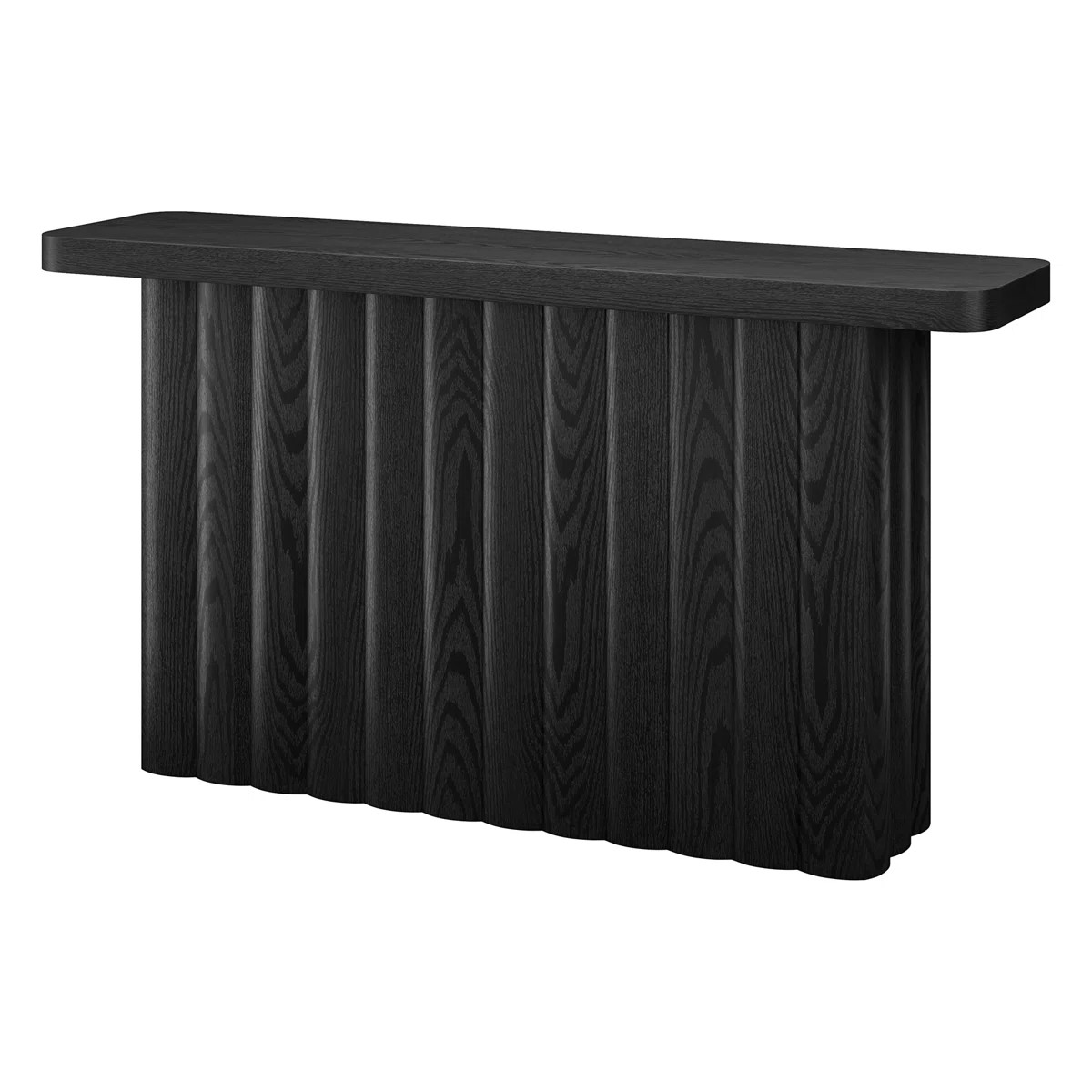 Olie 55" Wide Rectangular Fluted Console Table in Black Grain | Wayfair North America