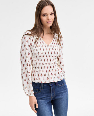 Women's Esme Long-Sleeve Slim Fit Top | Macy's