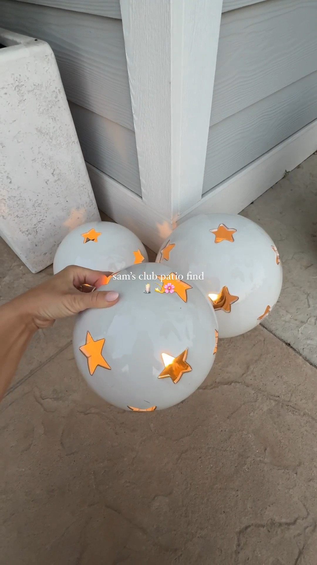 nothing like the nighttime glow underneath the stars 💫 | these  star ceramic globes are stunning all lit up at night, come in both white & blue + a remote with a 6 hour timer ⭐️🌴

save for your backyard inspo this summer 🫶🏼
#samsclub #samsclubfinds #outdoorfurniture #outdoorlighting #backyard #backyarddesign #outdoorparty #backyardparty 

#LTKFindsUnder100 #LTKHome #LTKSeasonal