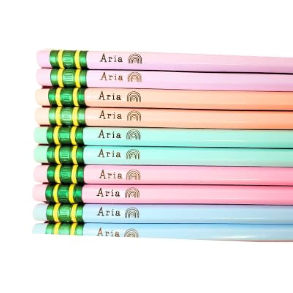 Custom Personalized Pastel Pencils or Neon Engraved Pencils for your kids or teacher gift Persona... | Amazon (US)