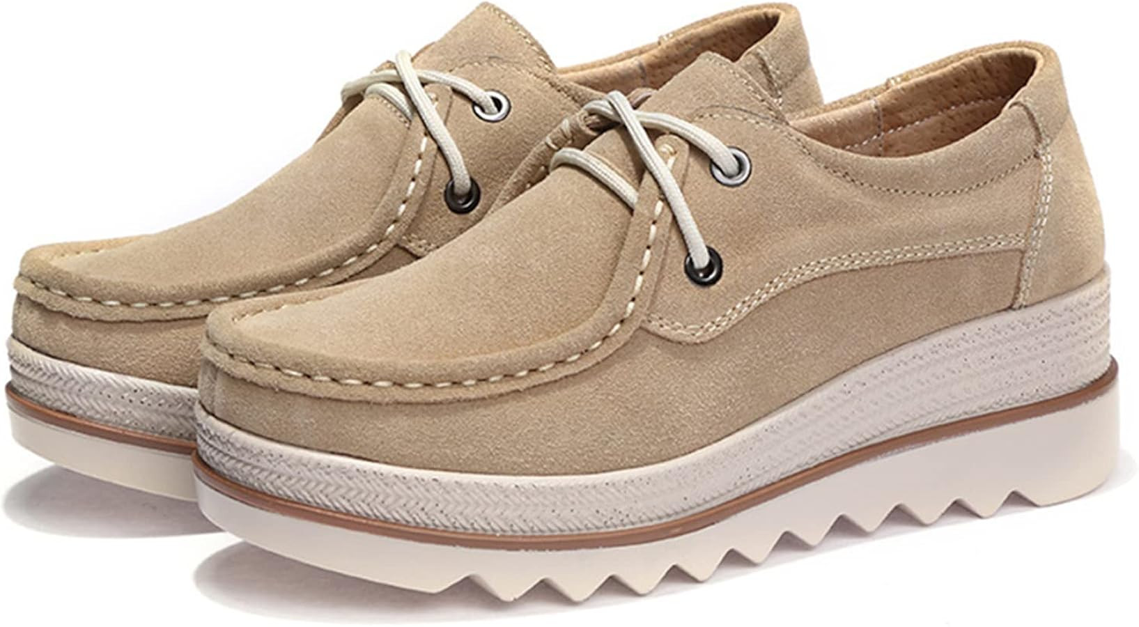 Veroders Women's Suede Wedge Loafers Slip-On Comfortable Penny Loafers Thick Soft Platform Shoes ... | Amazon (US)