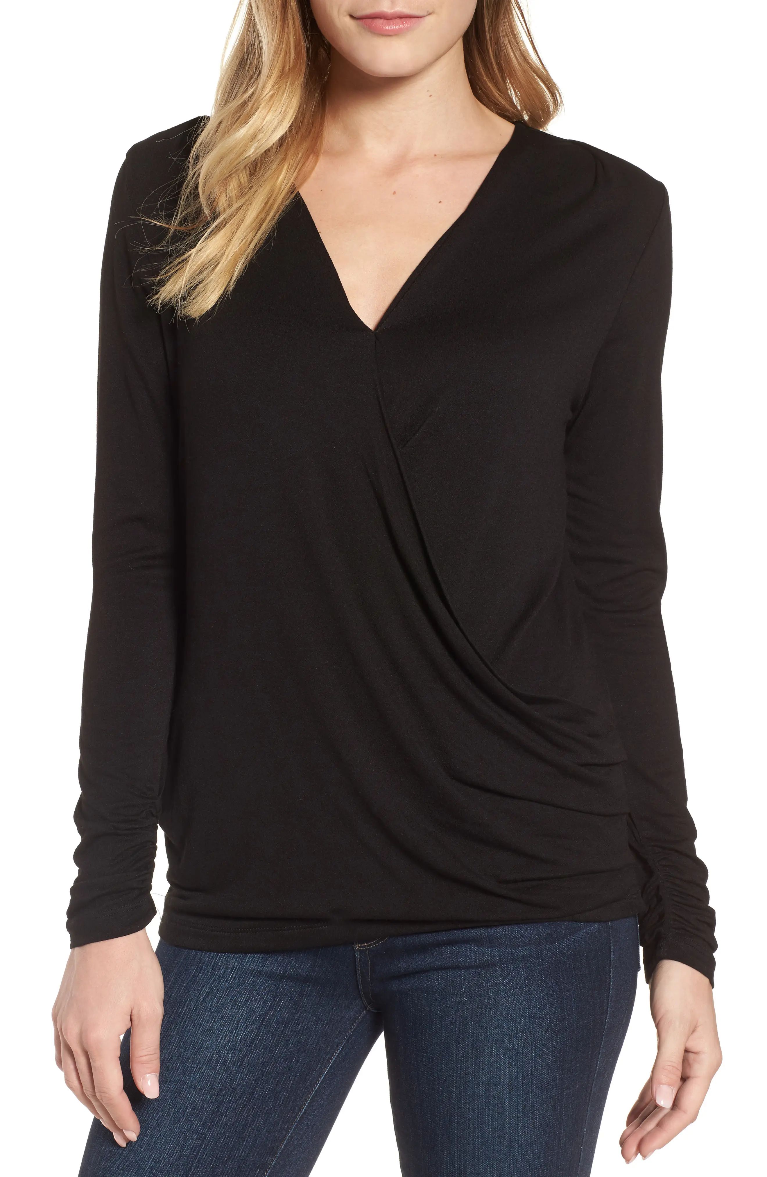 Bobeau Faux Wrap Knit Top | Nordstrom