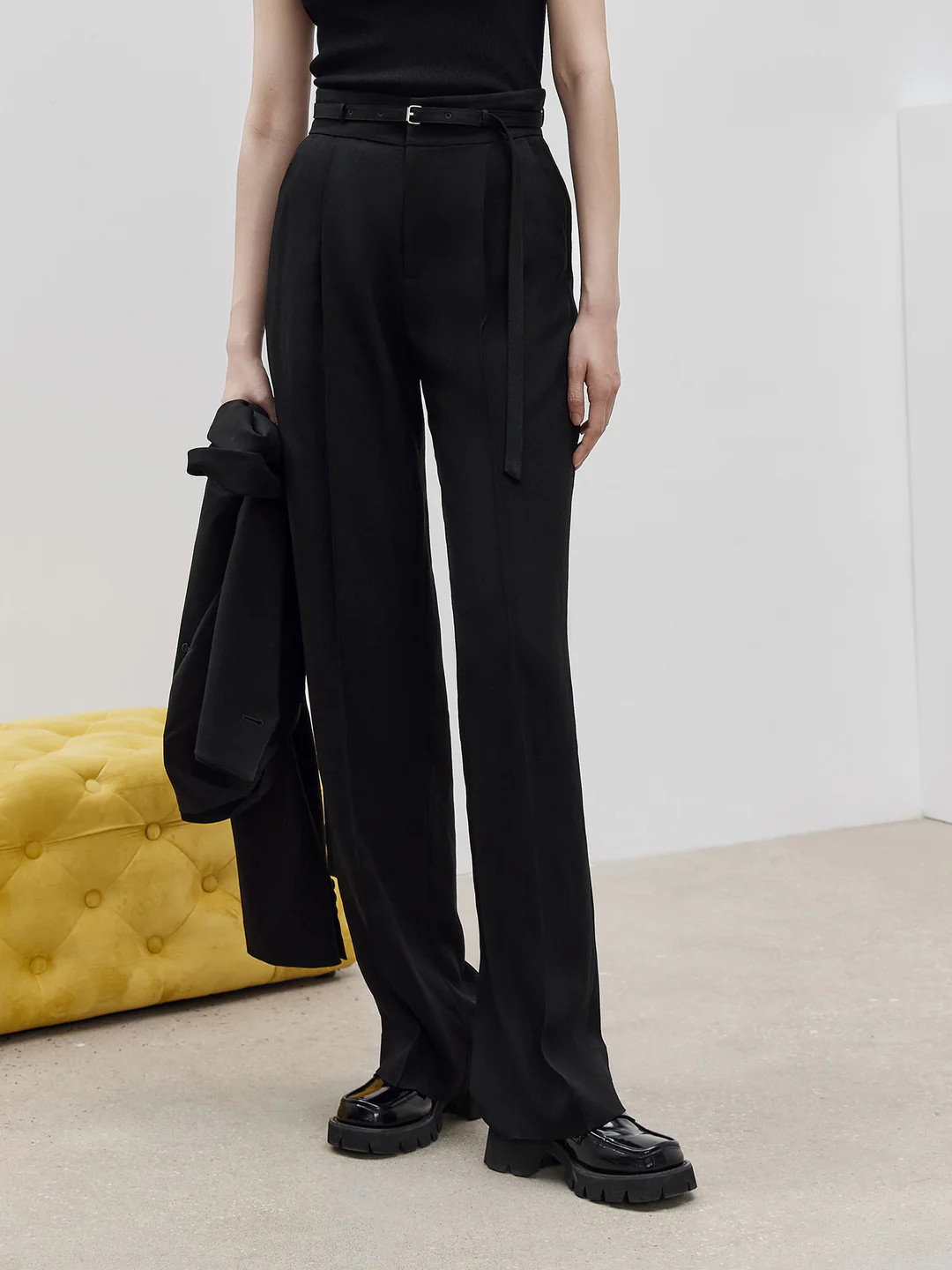 MO&Co. Women's Triacetate Wide Leg Trousers Loose Casual Trouser Pants For Women | MO&Co.