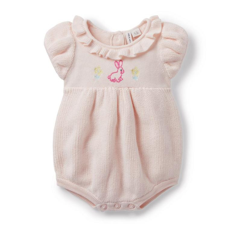 Baby Embroidered Bunny Sweater Romper | Janie and Jack