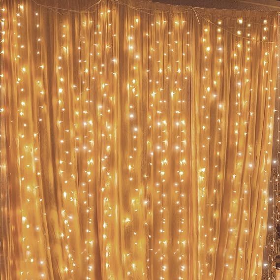 Twinkle Star 300 LED Window Curtain String Light Wedding Party Home Garden Bedroom Outdoor Indoor... | Amazon (US)