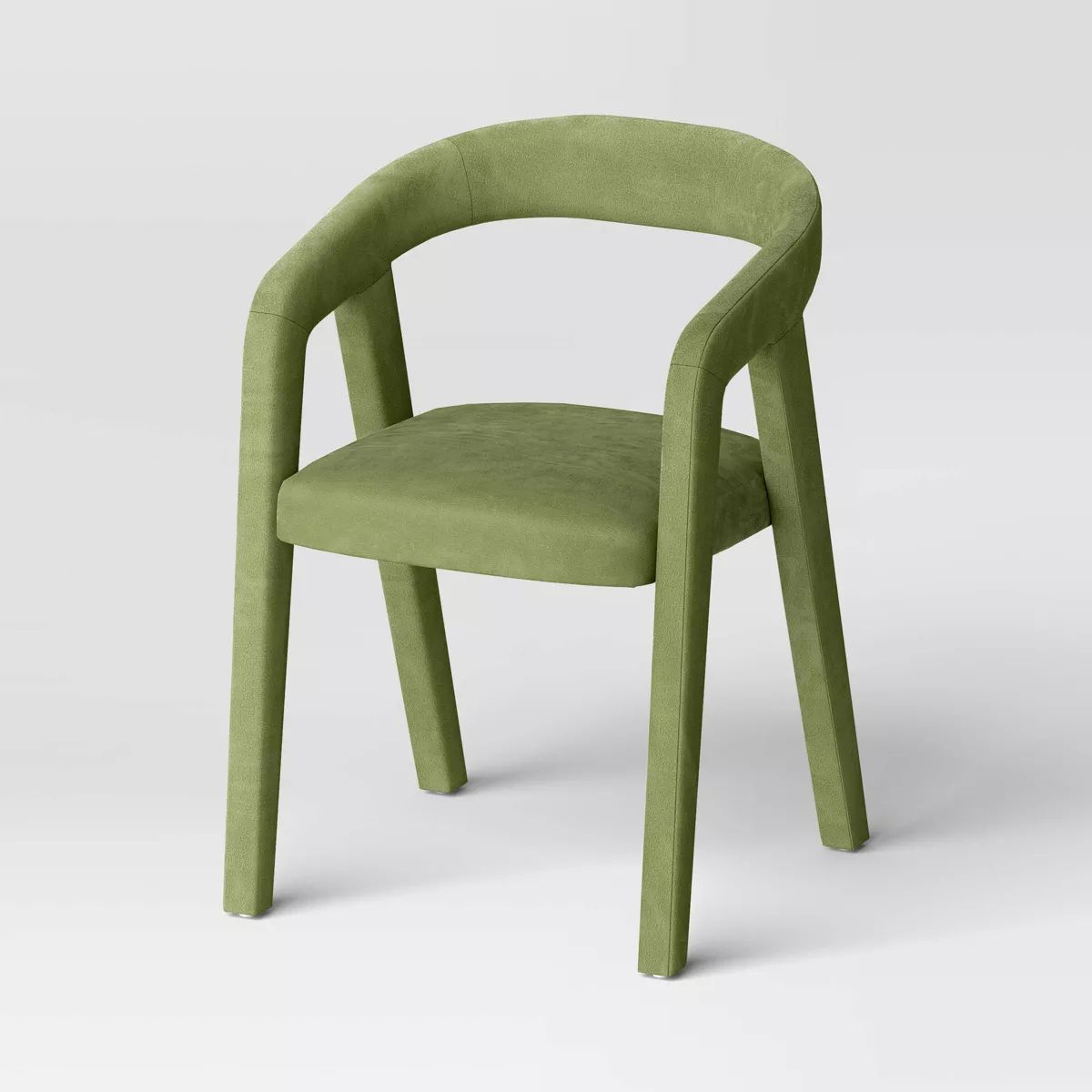 Lana Curved Back Upholstered Dining Chair Olive Green Velvet - Threshold™ | Target