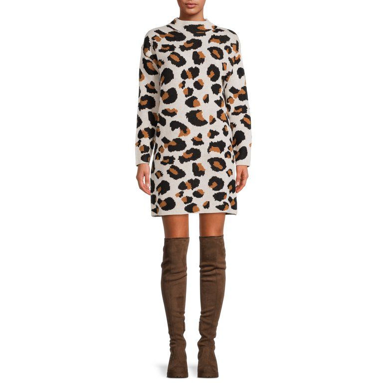 Love Trend New York Women’s Mock Neck Sweater Dress - Walmart.com | Walmart (US)