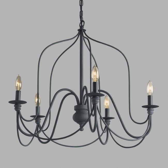 Antique Gray Rustic Wire 5 Light Chandelier | World Market
