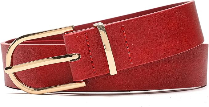 MORELESS 3 Pack Women's Faux Leather Waist Belt for Jeans Dress Black White Brown | Amazon (US)