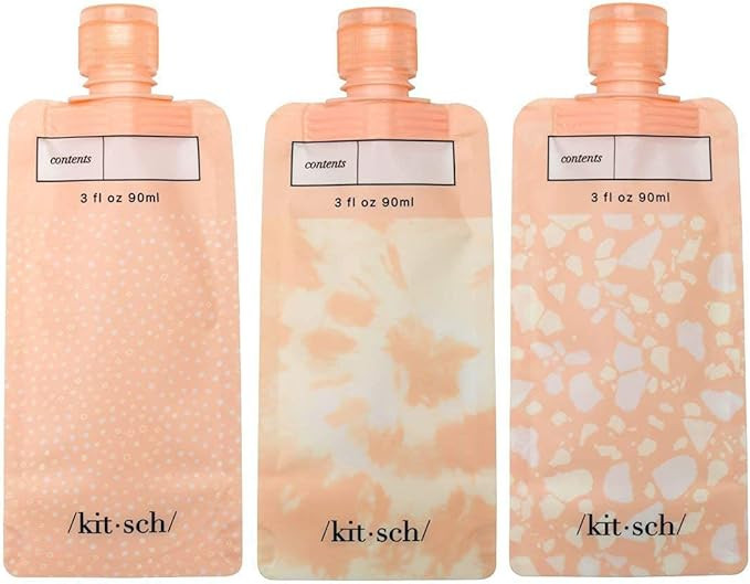 Kitsch Refillable Flat Pouch Travel Bottles Set, Leak-Proof Travel Bottles for Toiletries, TSA-Ap... | Amazon (US)