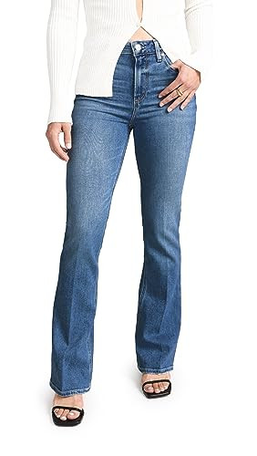 PAIGE Women's High Rise Laurel Canyon Petite Jeans, Rock Show Distressed, 25 | Amazon (US)