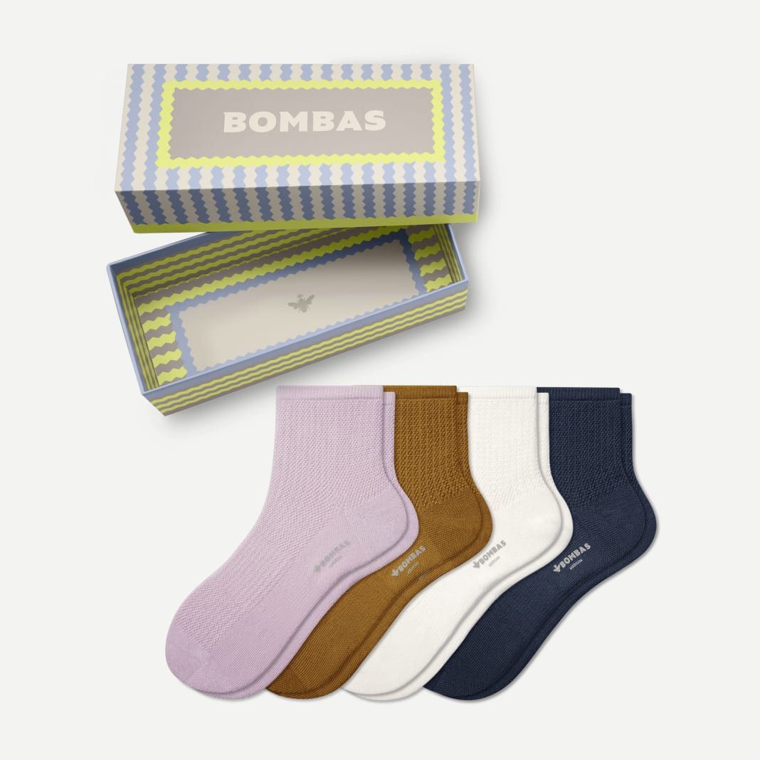 Women's Pointelle Quarter Sock 4-Pack Gift Box | Bombas Socks