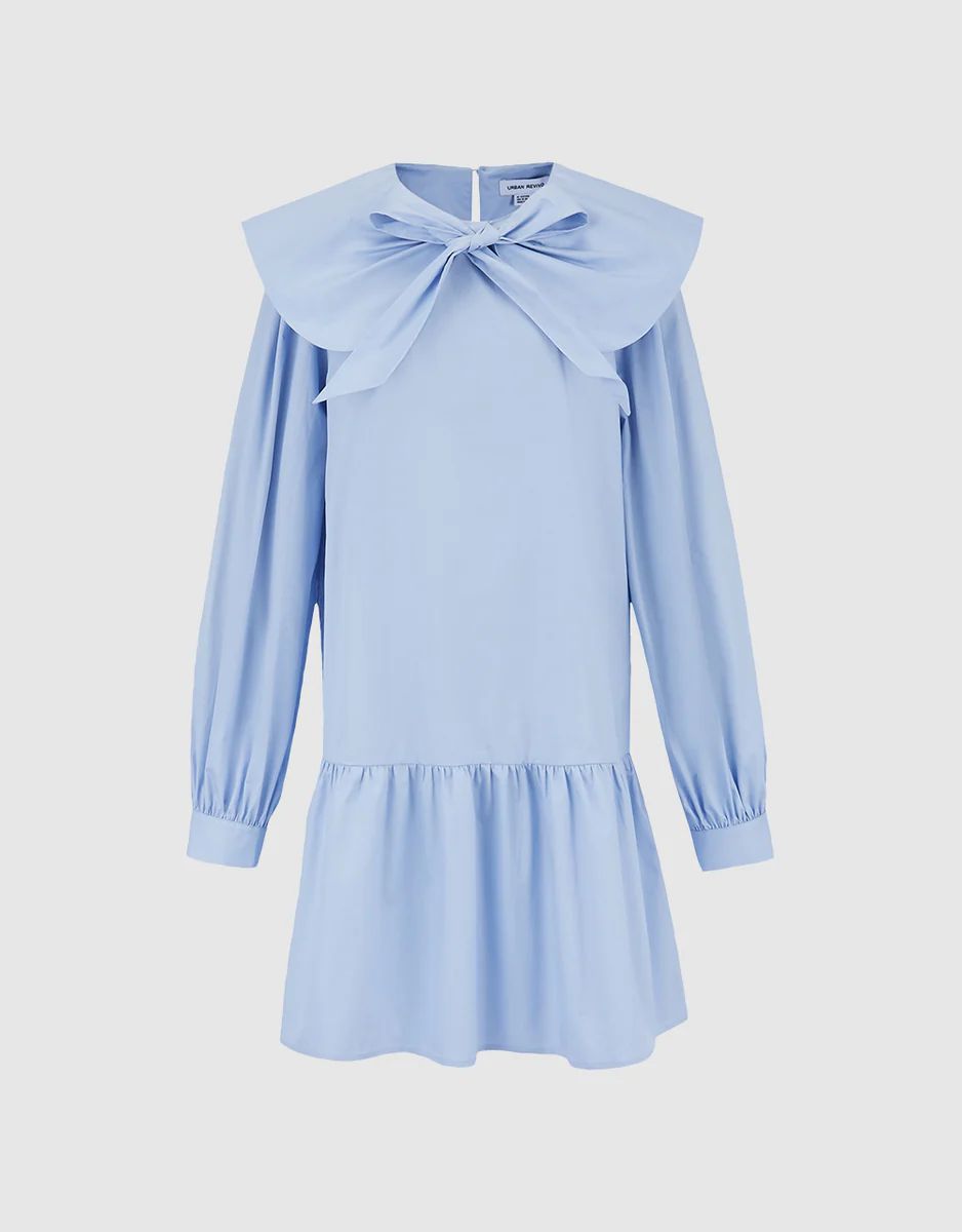 Bow Detail Ruffled Dress | Urban Revivo