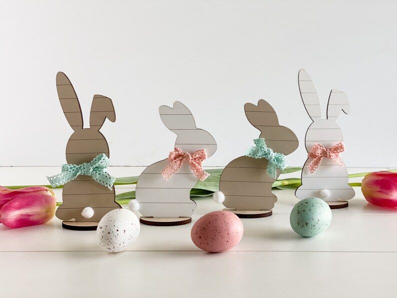 Easter Bunny Rabbit Spring Faux Shiplap Wooden Mini Standing | Etsy | Etsy (US)