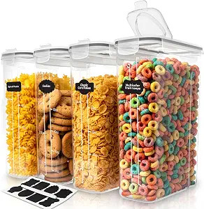 Utopia Kitchen Cereal Containers Storage Set – 4 Pack 4L(135.2 oz) Airtight Food Storage Contai... | Amazon (US)