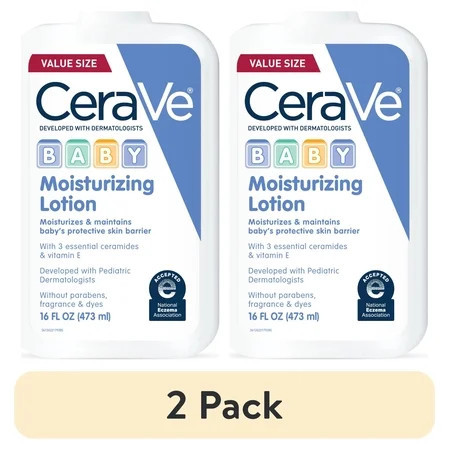 (2 pack) CeraVe Baby Lotion, Lightweight Moisturizing Face & Body Lotion for Baby and Toddler, 16 oz | Walmart (US)