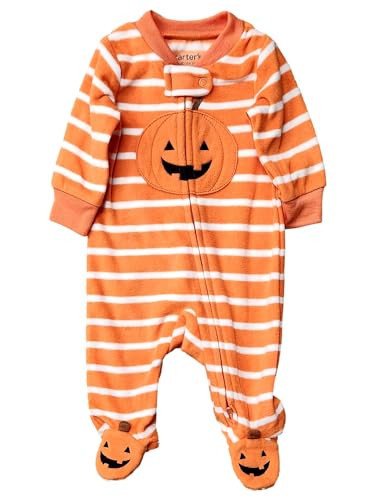 Carters Infant Boys Orange Striped Halloween Sleeper Pumpkin Sleep & Play 3 Months | Amazon (US)