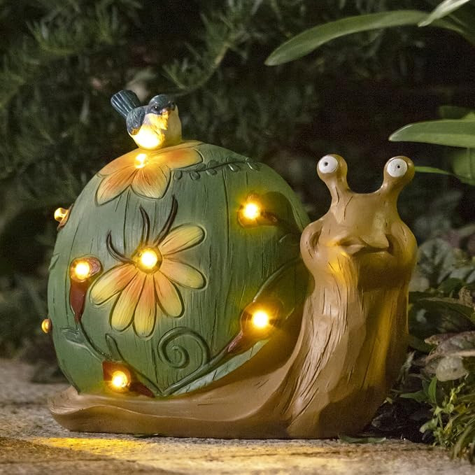 LA JOLIE MUSE Garden Statue Turtles Figurine - Cute Frog Face Turtles Animal Sculpture with Solar... | Amazon (US)