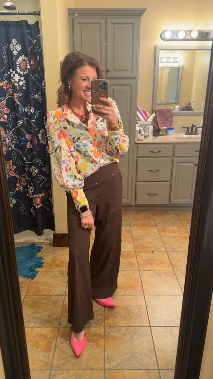 Wearing size smalls. 

Amazon | old navy | teacher ootd | style inspo | spring florals | tech pants | outfit 

#LTKOver40 #LTKgrwm #LTKootd