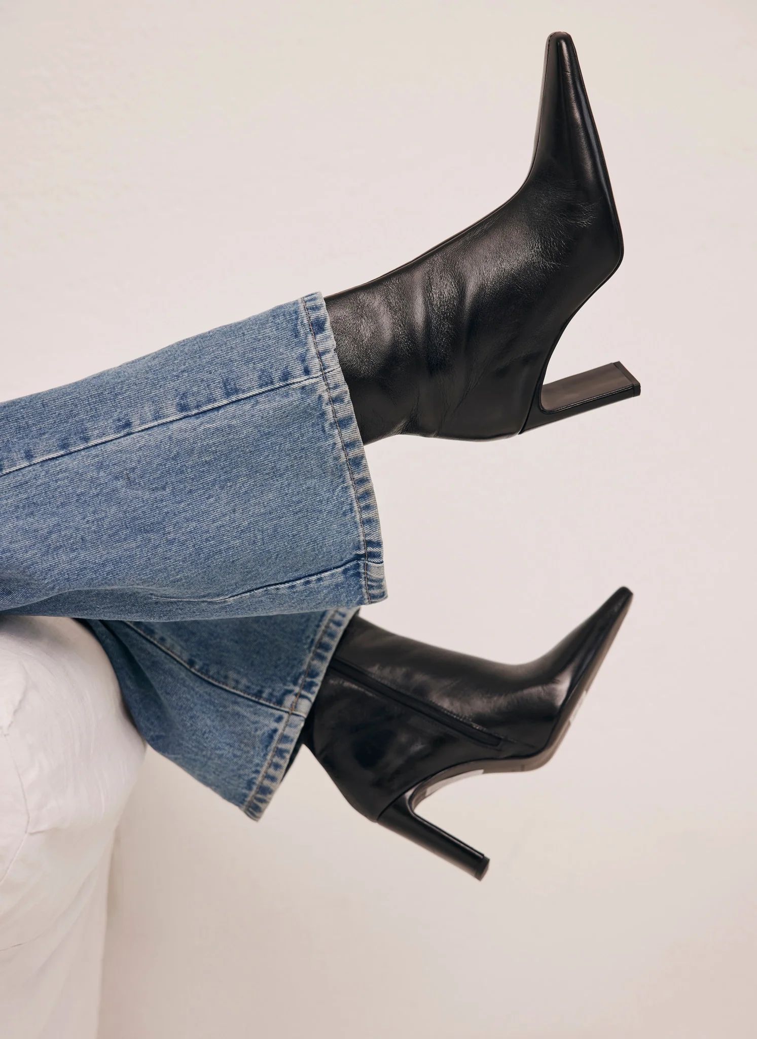 Black Patent Leather Ankle Boots | Mint Velvet