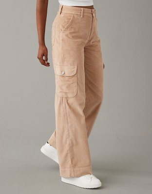 AE Dreamy Drape Stretch Super High-Waisted Baggy Wide-Leg Corduroy Pant | American Eagle Outfitters (US & CA)