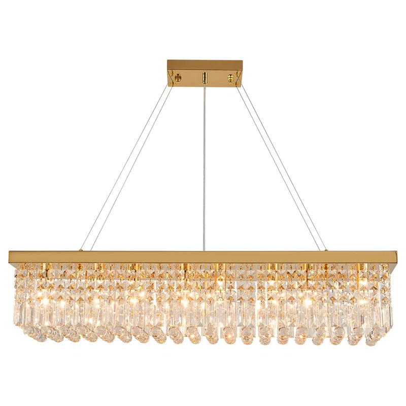 Anacelia 31.5''/39''/47'' Black/Gold Chandeliers, 6/8/10 - Light Modern Dimmable Kitchen Island S... | Wayfair Professional