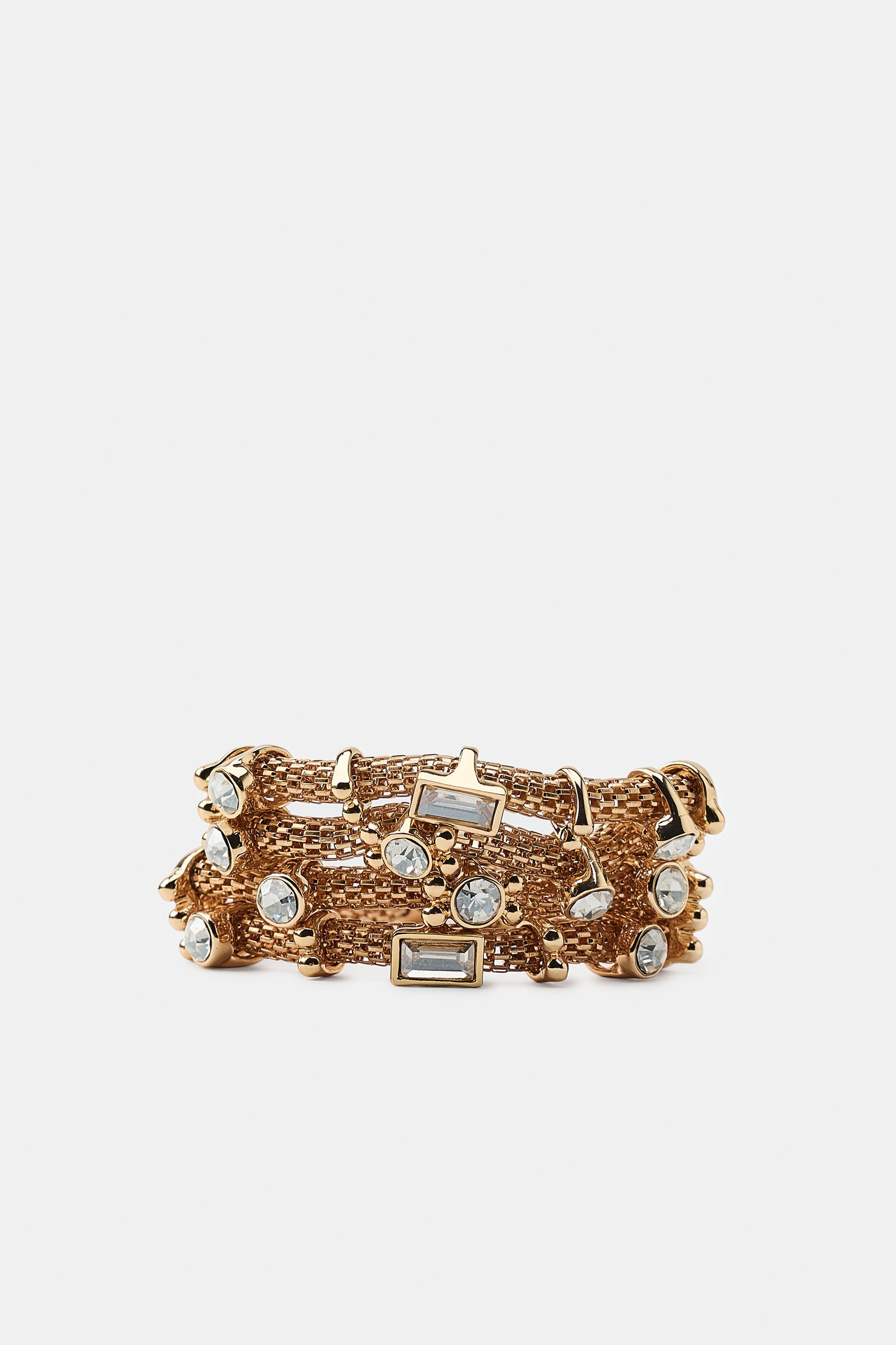 2-PACK JEWELED MESH BRACELETS | Zara US
