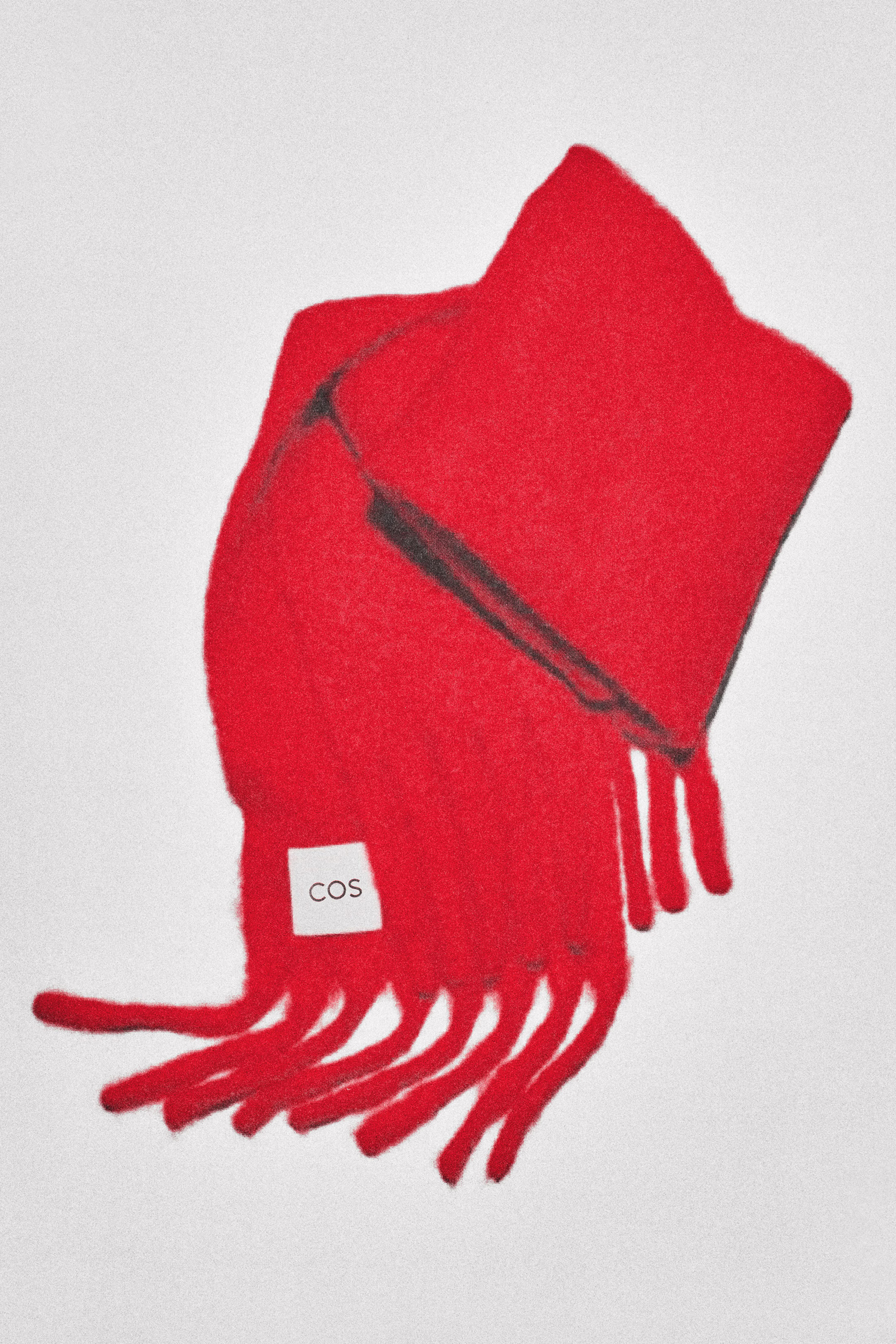 FRINGED BRUSHED-MOHAIR SCARF - RED | COS GB | COS UK